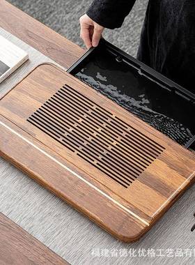 一线式重竹茶盘家用茶具茶TPCP01台茶天简约办海公储水抽屉茶托盘