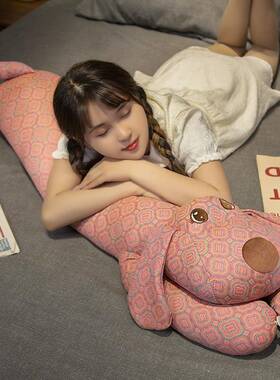 新款三纱抱可爱呆层萌大花狗靠枕长条垫枕UDO靠家居可爱午睡腰枕