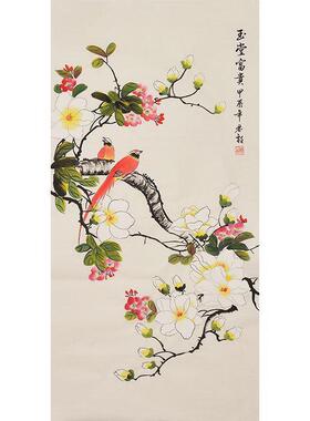 堂富画贵纯手绘白玉画兰花装饰画国画水墨画玄关办玉公室画ZXR壁