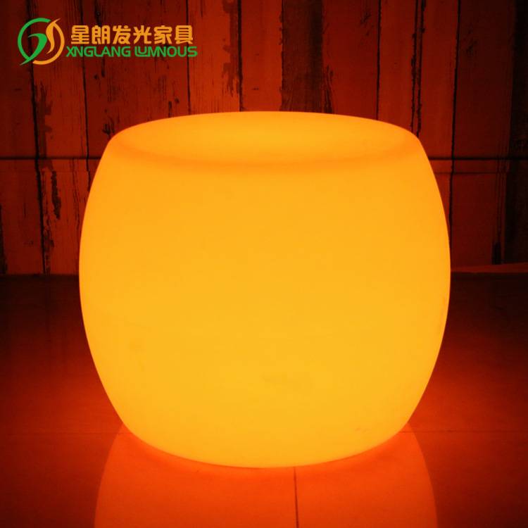 星朗LED发光凳子遥控七彩塑料吧椅户外吧台凳酒吧发光家具KTV吧凳