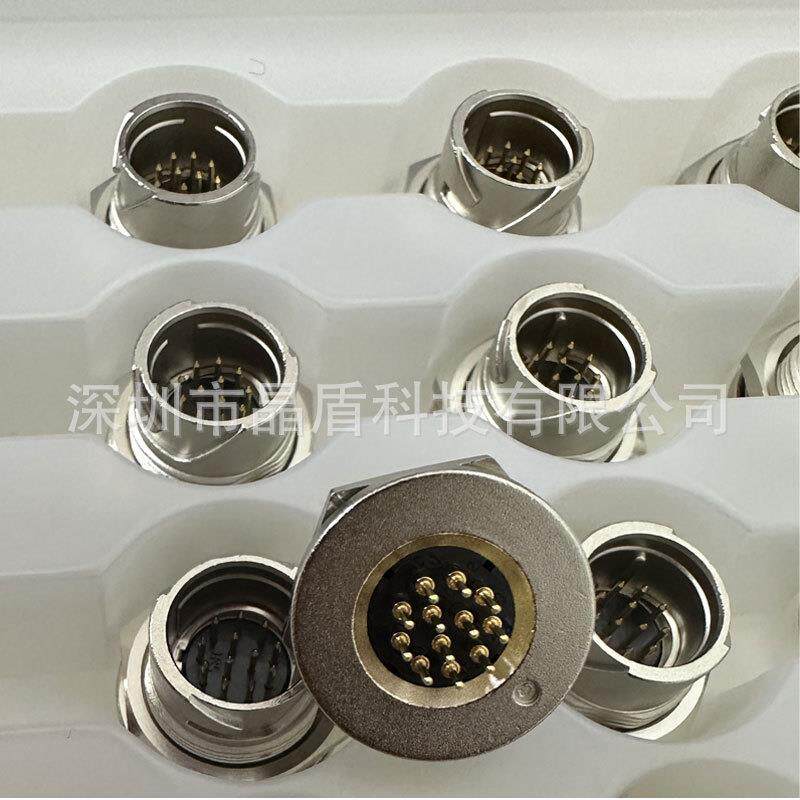 LF10WSBRB-1PDHR广濑圆形接线缆连接器母座12PINVFL航空插2头连器