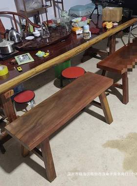 花梨木茶桌凳木子木长条凳长板凳实中坎式长茶凳奥大OMK板原凳子