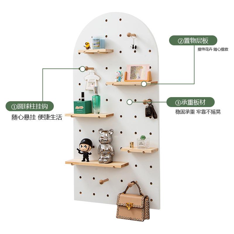 实木洞物洞货板玄关客厅LDI可悬挂置物架式品展示架壁挂置架洞洞