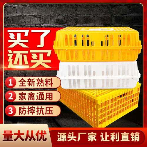 塑料鸡笼周转箱家用长方形号厚防大KCN摔养殖运鸡鸭加输鹅兔笼