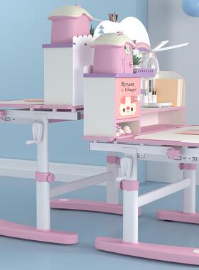 新款儿童坐学习桌套学生家可用写字姿桌升降装一体组合书PZX桌椅