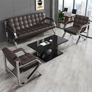 无品牌/?简易办公沙发茶几待组合三简约接室会小客公共区型人位会