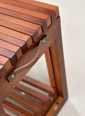 现货木制拉室凳家用可抽式淋浴凳浴GBP室座椅可调浴节实木凳柚子