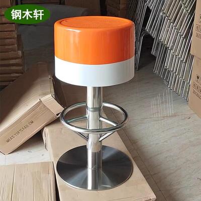 璃钢蘑菇凳冬瓜凳踏餐厅3243圆凳玻活动脚带脚高锈吧凳固定脚不钢