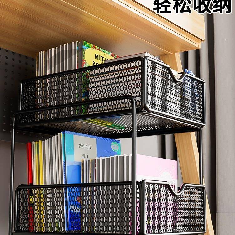 书包置下物架可移动包不锈桌钢小推车书本收纳MTR家用放书滑轮柜