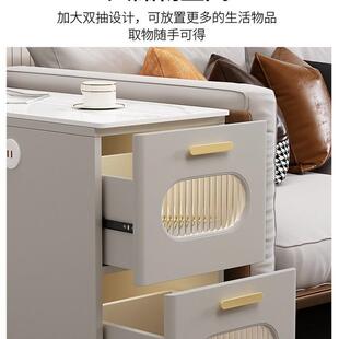 沙发边柜侧边柜客ZIN厅岩边桌几茶茶台现代简约家用小移动茶几儿