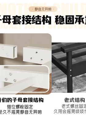 不锈钢床304加厚单人床1.5公米1VGL.8m双床人床寓宿舍艺酒店铁床