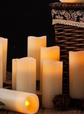 LED电蜡烛FSY波浪口10子键遥控仿真ed灯电子蜡烛12个套装石蜡茶l