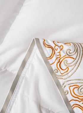 长绒棉羽绒被棉5白鹅绒吊吊绒春绒秋被芯5868加厚冬被9贡缎全羽被