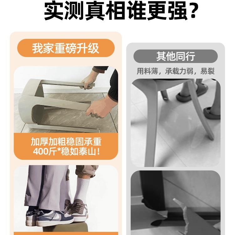 家用轻凳子可叠放加厚塑料用成人DQN餐圆桌凳结实备板凳奢感椅子