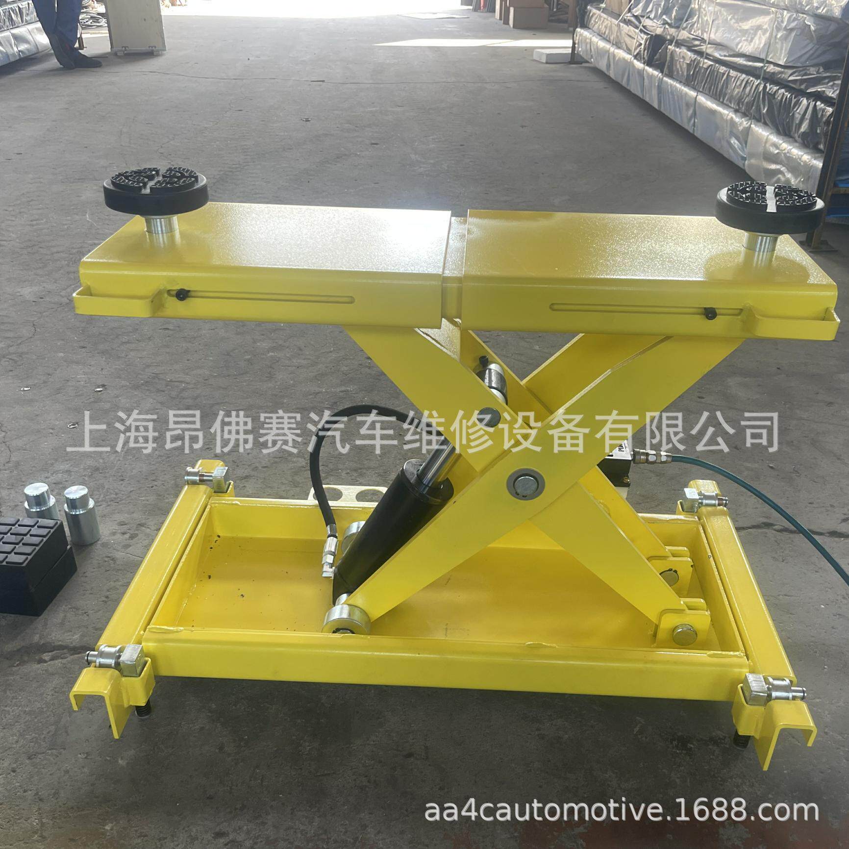 四柱汽车举升机配套二次举升小车带气动泵3T平台可抽拉