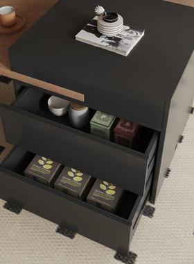 中岛台餐桌一可伸缩家用下挂岛全沃顿岩体板多功能储物房JNF厨台