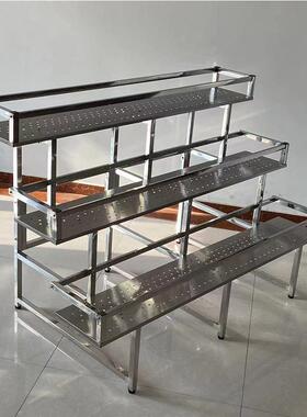 不锈PLF钢花架阶置物架梯阳台室内铁艺室外多肉花式盆架户外层防