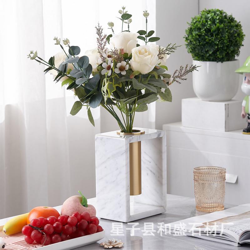 现大代玄简约石79花瓶不锈钢创意摆理件客厅干花器皿关酒柜装饰品