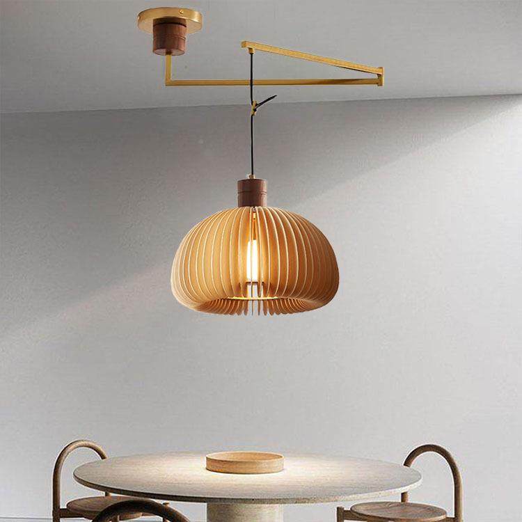 法式中古可床YVV移位厅吊灯奶油风台书房吧头摇臂伸缩餐复古南瓜