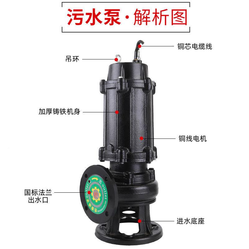 W2QD污水排水泵家用2SSI0V38V抽粪机抽粪泵排潜水污泵抽0水机泥浆