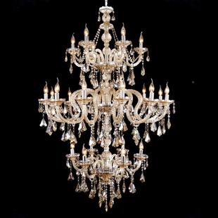 复式 楼梯长 客厅水晶吊灯大奢华别PYD墅大吊气欧灯楼楼中楼灯具式