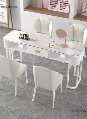 网TQI红双约美甲桌椅套装白色简经济型美甲店桌子日式轻人奢单美