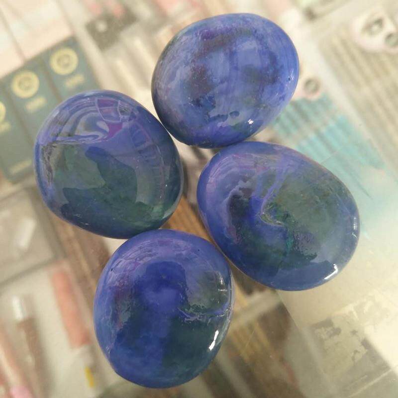 鱼缸装饰水花瓶造景仿玻璃鹅卵彩石雨花石花GSY盆彩色石子培五小