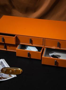 家用纳储物柜衣间衣柜一体多功帽收能组合皮CMI革抽屉式柜整理箱