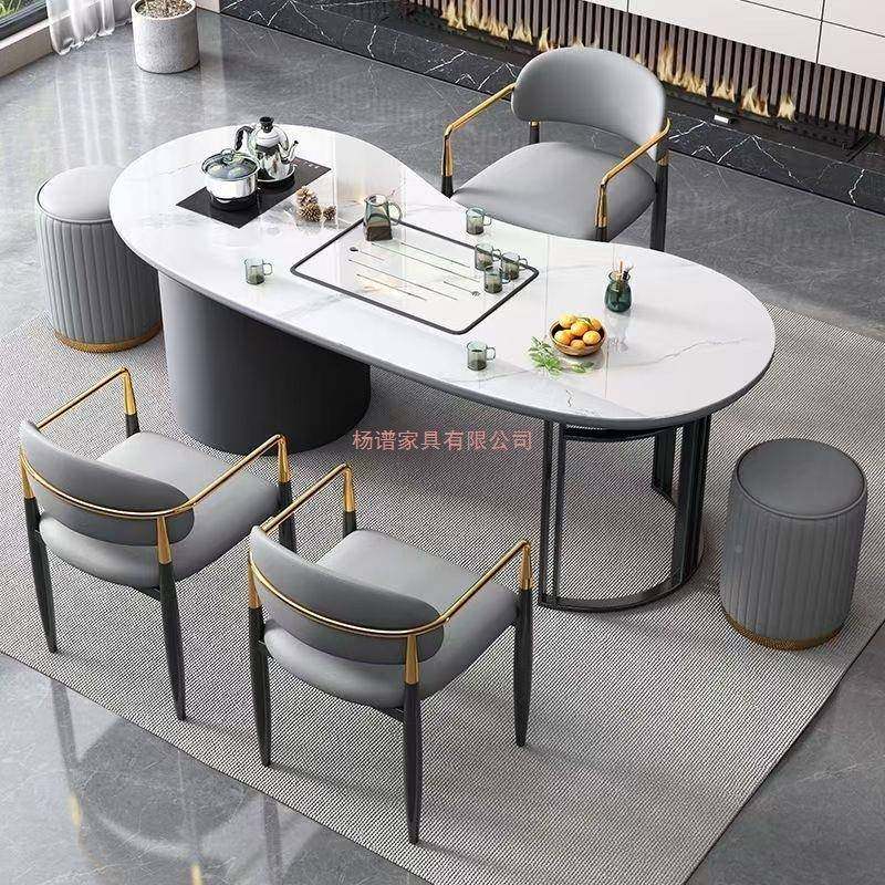 现代简岩板茶台烧水壶一体轻奢XFJ茶家办公室泡桌约椅组用合阳台,商业/办公家具,茶台/茶桌,淘宝优惠券,粉丝福利购,淘宝优惠卷