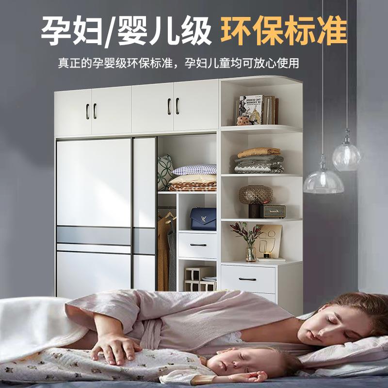 实拉木衣柜家用无品牌/卧推室门组合柜子出租房屋简易组装儿收童
