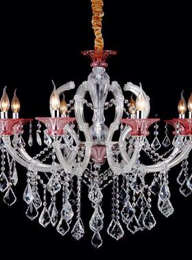 欧式水晶吊灯美客厅现代华简约餐厅灯奢灯别墅酒店大式堂蜡烛FLB