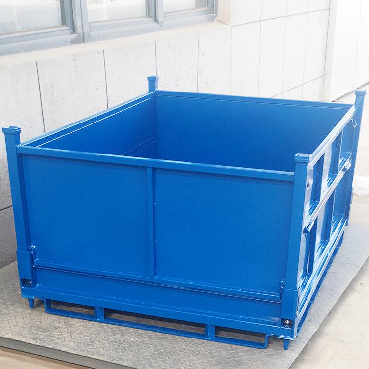 1411B折叠金属周转箱折叠式可堆垛汽车零件铁板箱