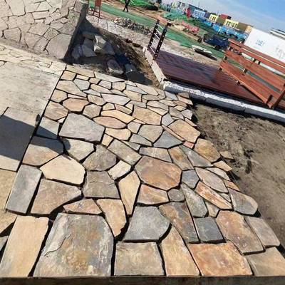 矿山青石板踏步石不规则汀步石户外庭院防滑地砖花园草坪脚踏