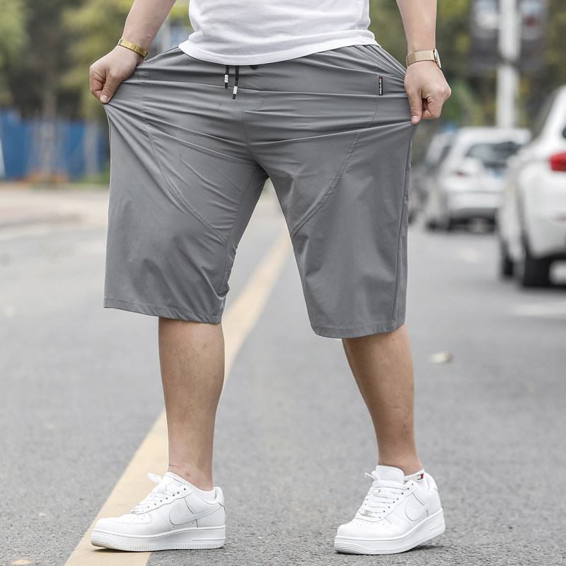 冰丝加肥加大码休闲短裤男七分裤直筒宽松夏季五分运动中裤潮胖子,男装,休闲裤,淘宝优惠券,粉丝福利购,淘宝优惠卷