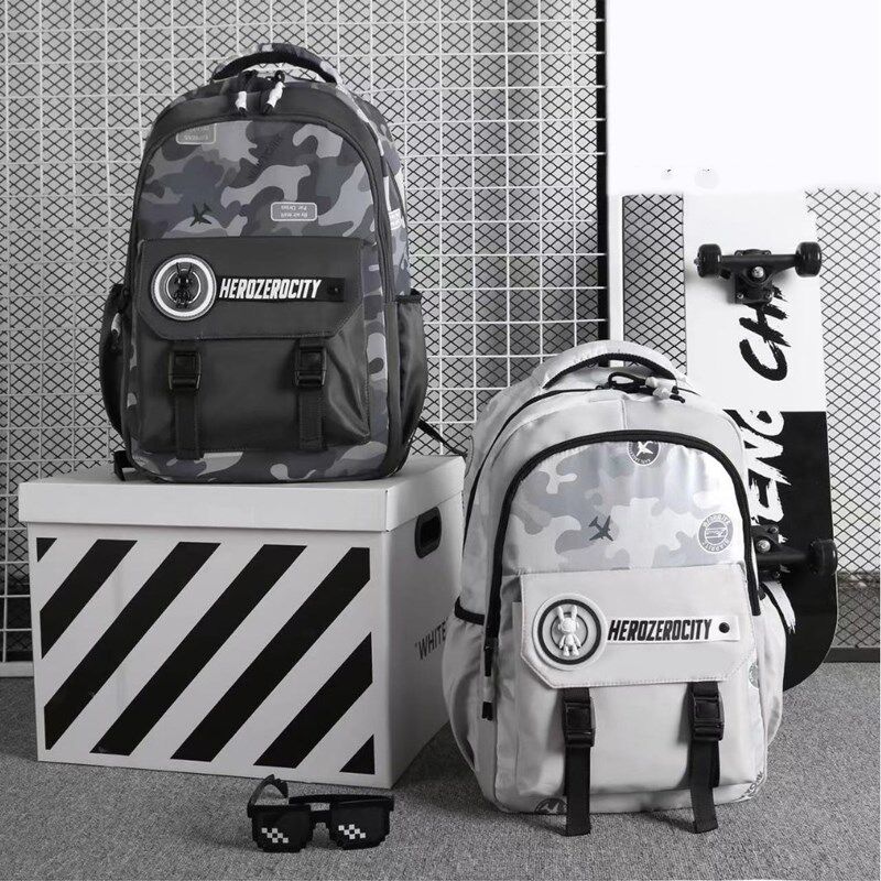 背包男士双肩包迷彩书包男高中生高颜值男生初中生帅气风五六年级