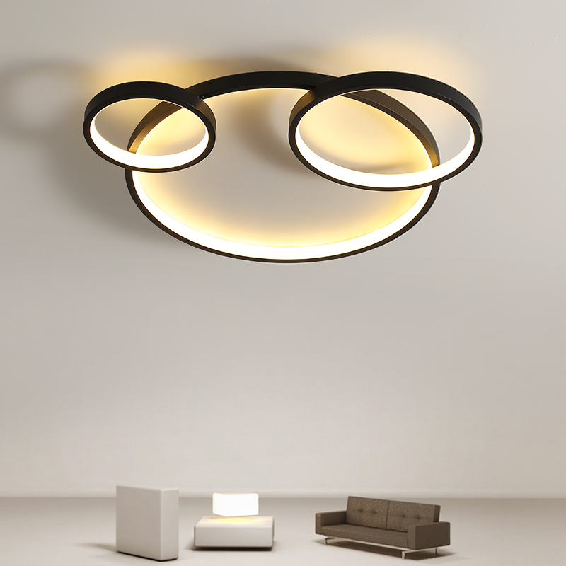 led卧室灯简约圆环吸顶灯北欧现代大气家用温馨护眼轻奢书房灯具