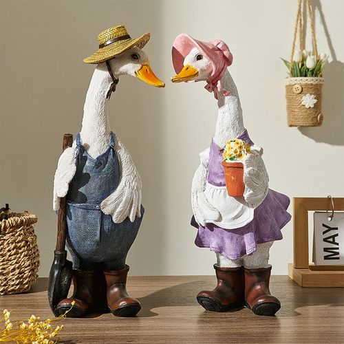 可爱创意情侣鸭摆件客厅桌面家居装饰品超市美陈货架顶层场景陈列
