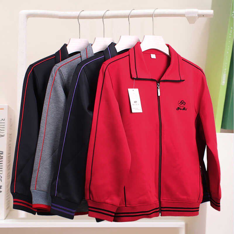 春秋季中老年女装休闲运动服上衣中年女外套宽松晨练广场舞妈妈装