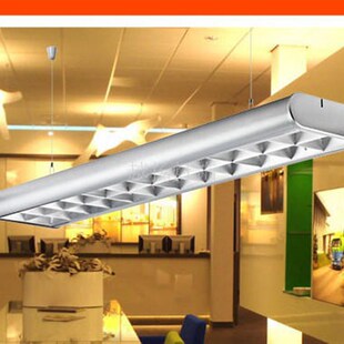 明装长条双管T8lked胶片日光灯t5格栅灯盘600亚克力简约吊顶天花