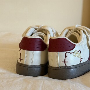 林先叁 猫咪小白鞋女o2025春季新款百搭休闲德训鞋学生运动板鞋子