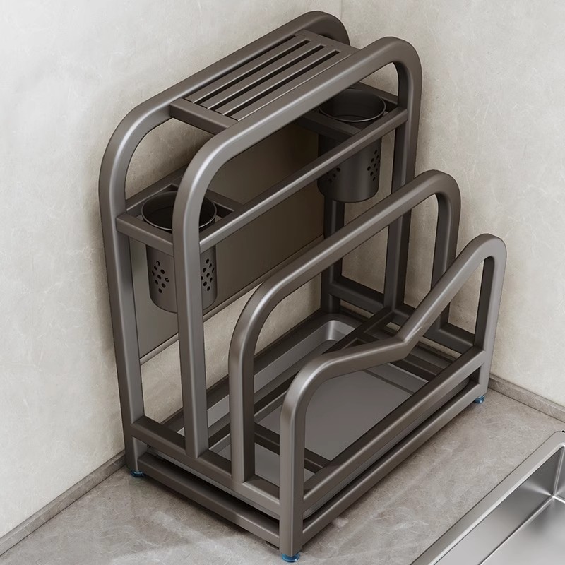 304不锈钢刀架置物架厨房多功能砧板菜板案板刀具一体收纳放置架