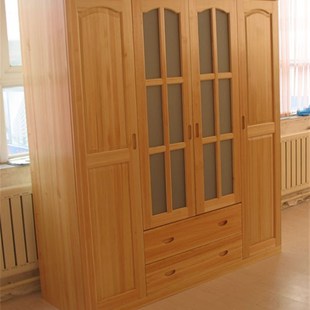大连住宅家具全实木松木衣柜推拉门平开门带抽屉衣挂裤子挂可定制