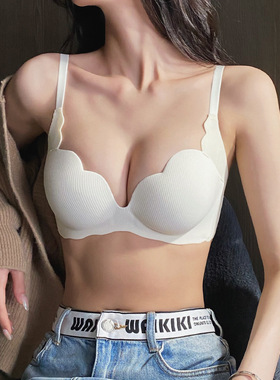 聚拢内衣女小胸显大上托收副乳防下垂内裤套装调整型平胸专用文胸