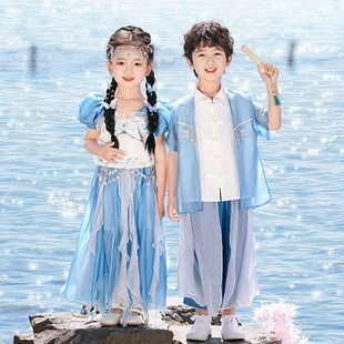 夏季儿 童演出服敖丙服装小学生六一表演服古装汉服男女 童中国风