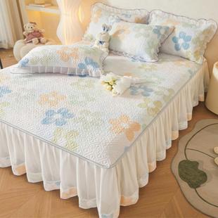 女版 保护套夹单件韩床垫罩公主亲 防滑床罩加厚风床棉肤三件套裙款