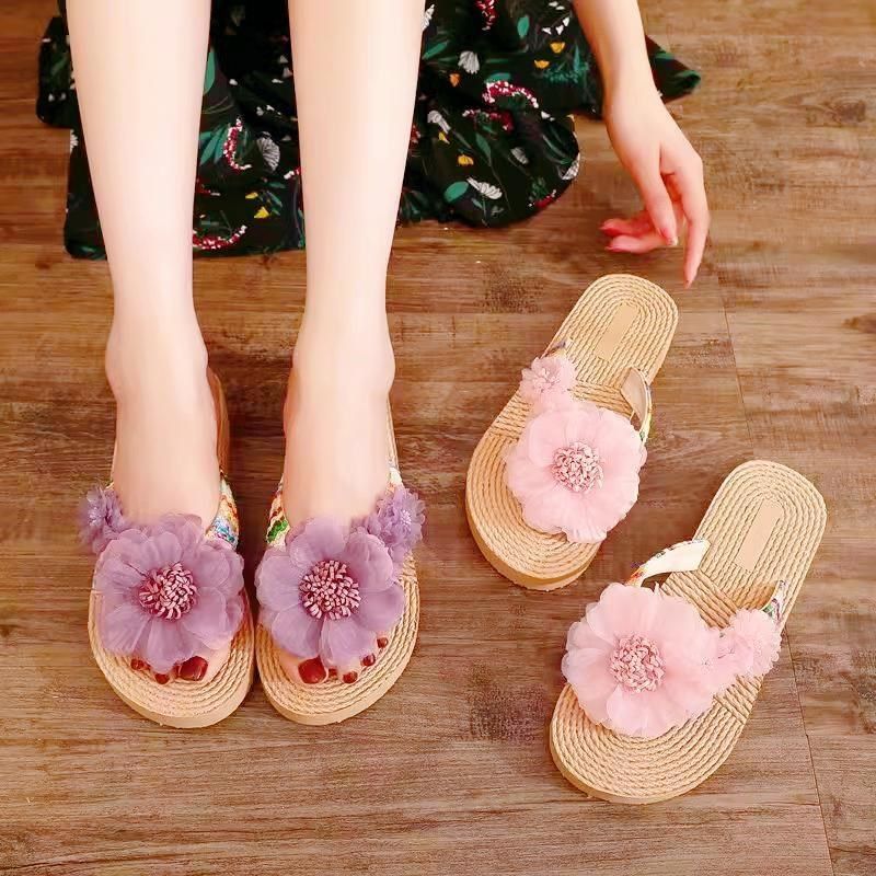 民族风拖鞋女夏外穿厚底傣族坡跟人字拖时尚防滑海边度假沙滩凉拖,女鞋,人字拖,淘宝优惠券,粉丝福利购,淘宝优惠卷