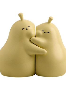 可爱书柜大号抱抱梨摆件家居饰品创意酒柜书档儿童房礼物奶油风
