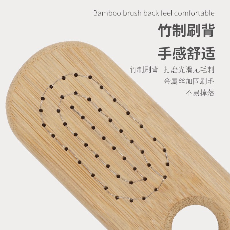 洗澡刷搓澡沐浴刷女士竹质短柄搓澡巾猪毛浴刷搓澡背刷厂家代发图片