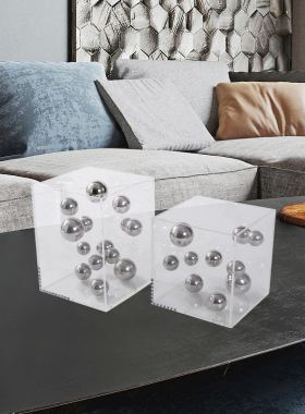 亚克力金属球北欧轻奢创意家居客厅玄关办公室桌面书架装饰品摆件