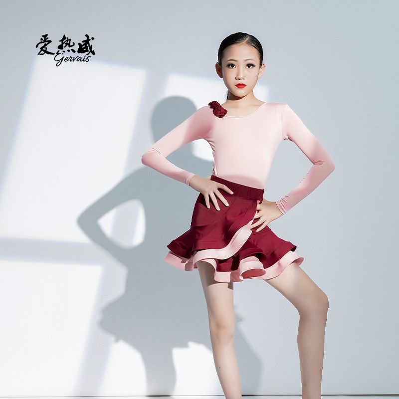 爱热威2023新款拉丁舞服女童秋季练功服高级感夏演出表演服装专业